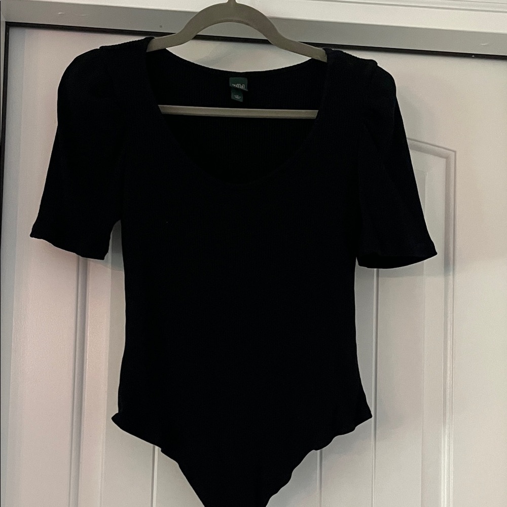 Black Ribbed Bodysuit